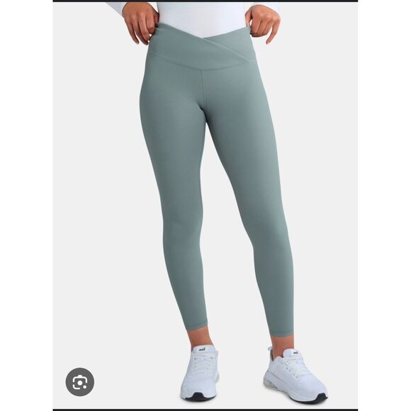 NWT Avia Women’s Crossover Waist Leggings – Green, Size Small (4–6) - Picture 1 of 5